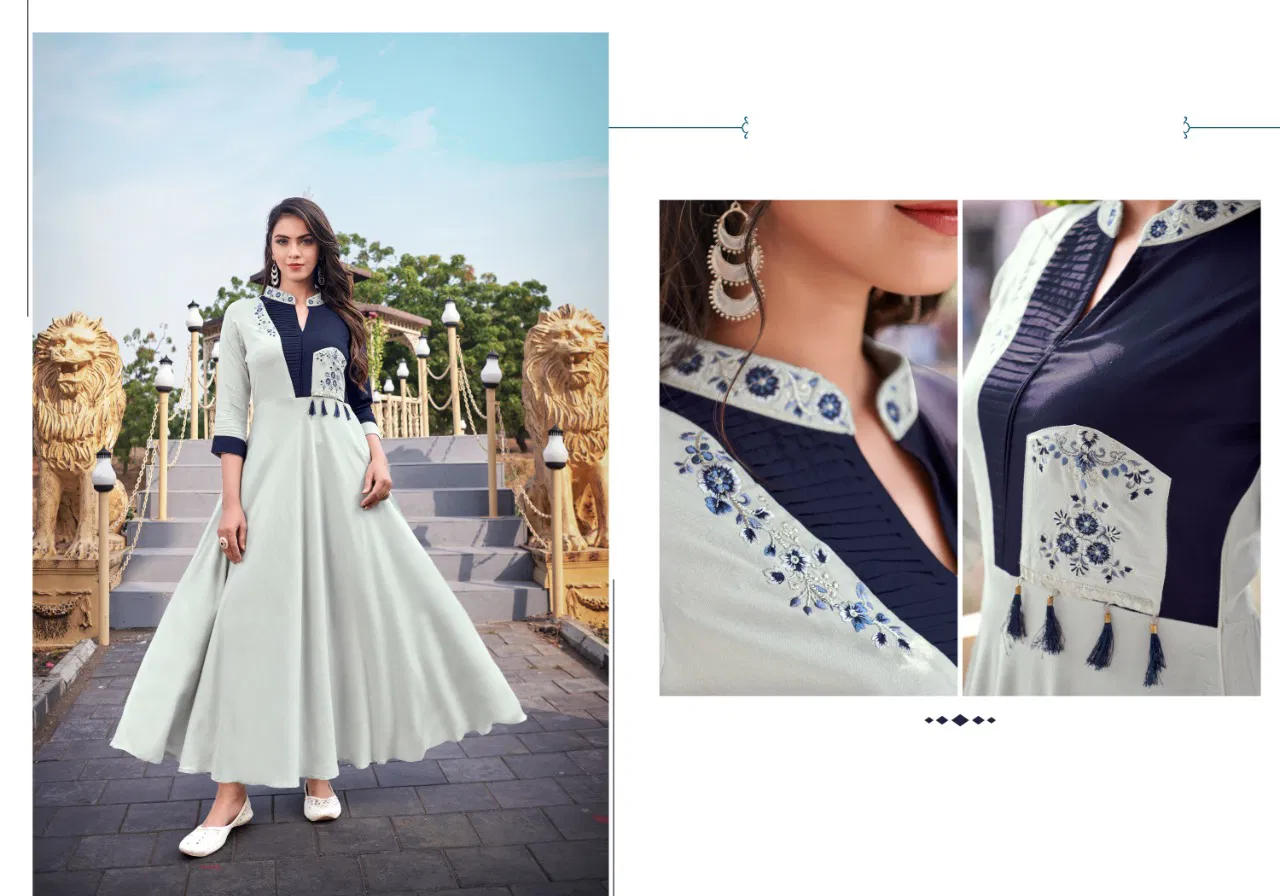 Vardan Ravia 1 New Designer Party Wear Rayon Anarkali Kurti Collection